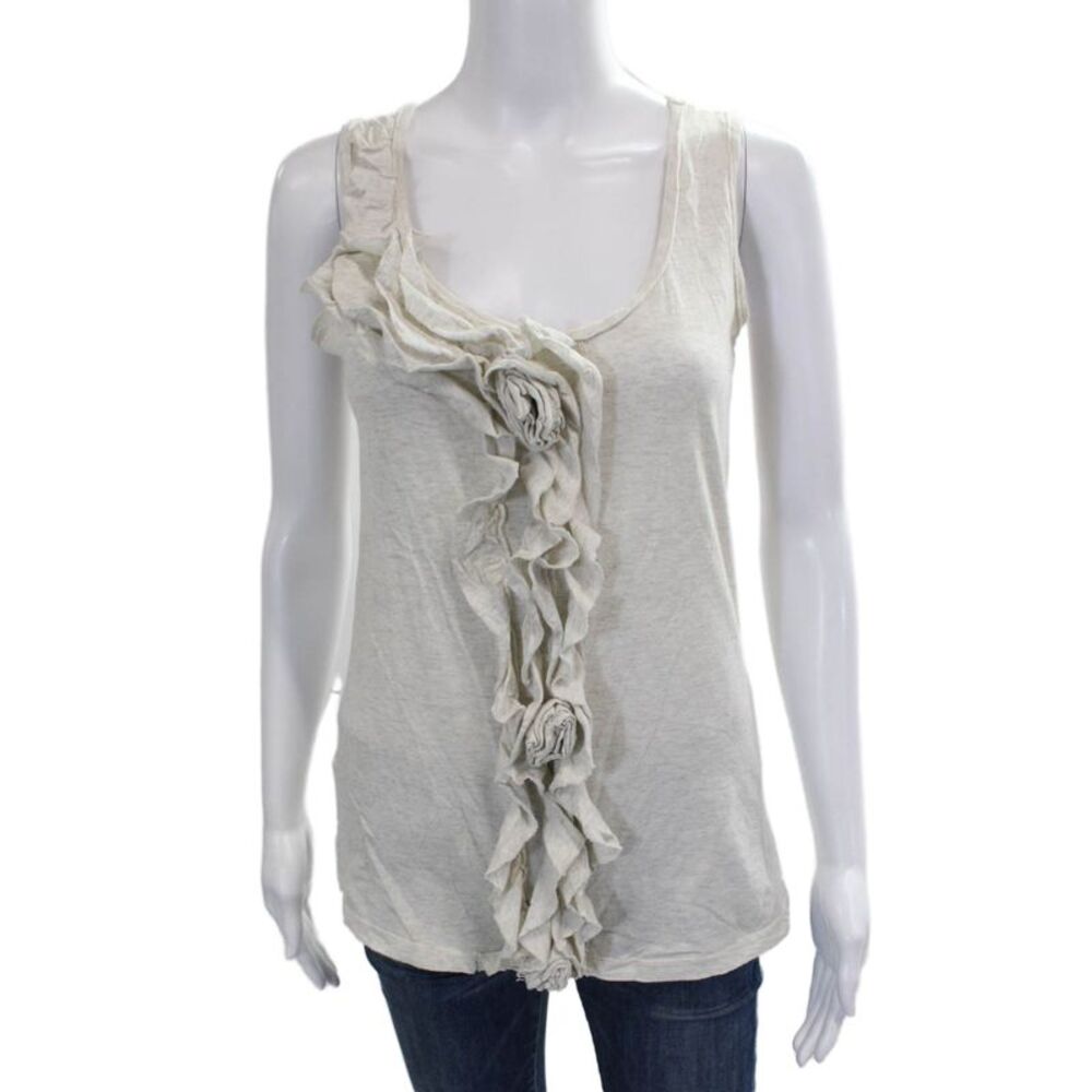 Project Alabama Womens Sleeveless Scoop Neck Basic Cotton Tank Gray Size M